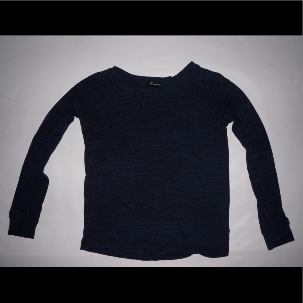 blue and black shirt